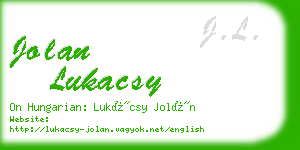 jolan lukacsy business card